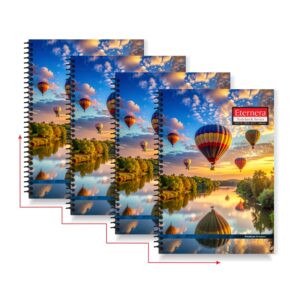 Eternera Premium A5 Notebook (Pack of 4) | Single Ruled | 140 x 215 mm | 160 Pages Each | Smooth Writing Paper | Durable Binding | Hybrid Matte/Gloss/UV Finish | Office, School & College Use
