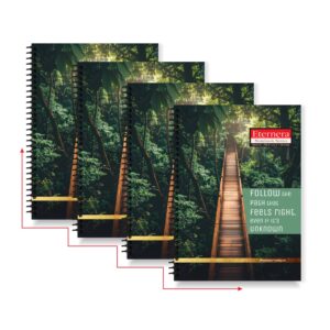 Eternera Premium A5 Notebook (Pack of 4) | Single Ruled | 140 x 215 mm | 160 Pages Each | Smooth Writing Paper | Durable Binding | Hybrid Matte/Gloss/UV Finish | Office, School & College Use