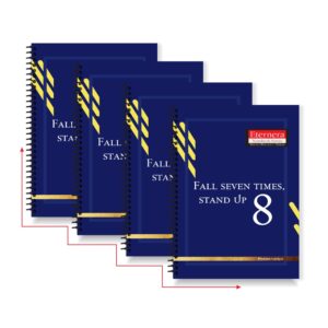 Eternera Premium A5 Notebook (Pack of 4) | Single Ruled | 140 x 215 mm | 160 Pages Each | Smooth Writing Paper | Durable Binding | Hybrid Matte/Gloss/UV Finish | Office, School & College Use