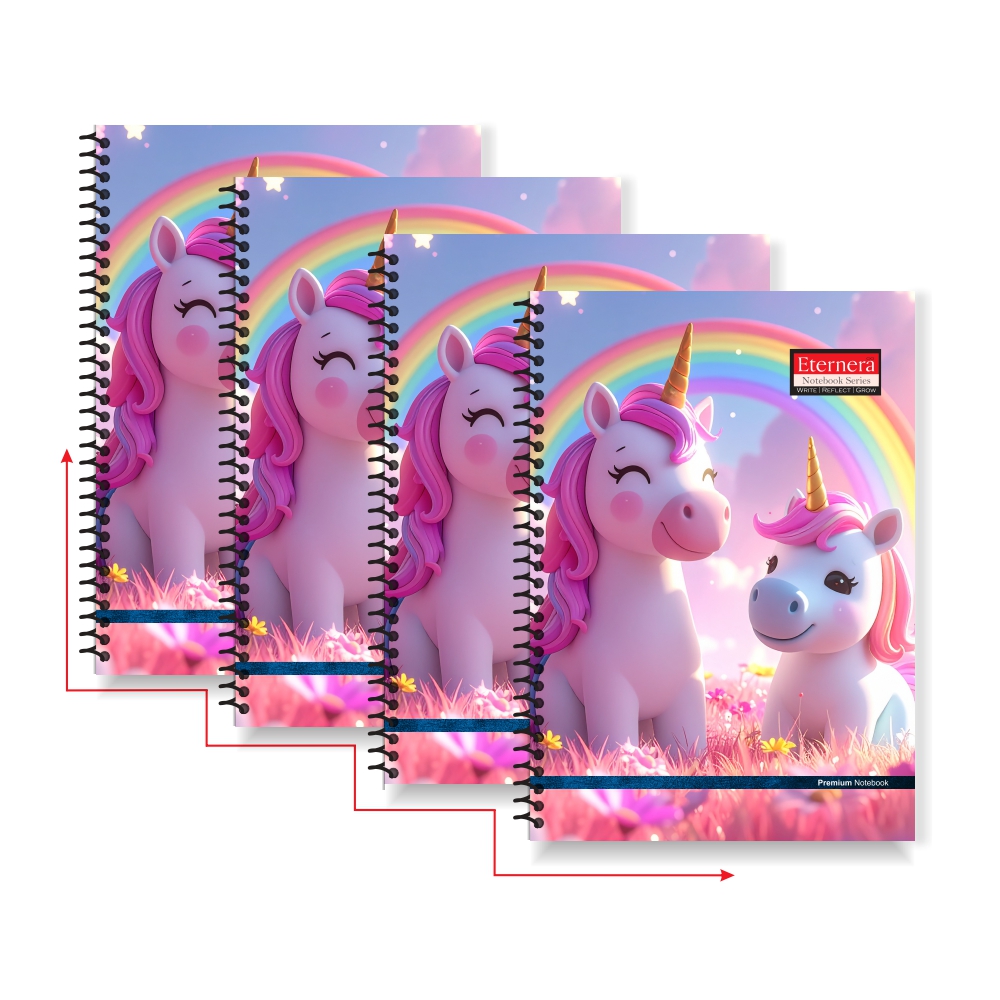 Eternera Premium A5 Notebook (Pack of 4) | Single Ruled | 140 x 215 mm | 160 Pages Each | Smooth Writing Paper | Durable Binding | Hybrid Matte/Gloss/UV Finish | Office, School & College Use