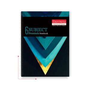 Eternera 6 Subjects Premium Notebook | Single Ruled | 300 Pages | 18 × 24 cm | Multi-Section Spiral Notebook for School, College & Office
