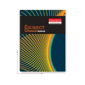 Eternera 6 Subjects Premium Notebook | Single Ruled | 300 Pages | 18 × 24 cm | Multi-Section Spiral Notebook for School, College & Office
