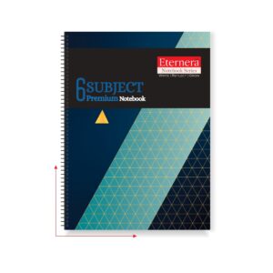 Eternera 6 Subjects Premium Notebook | Single Ruled | 300 Pages | 18 × 24 cm | Multi-Section Spiral Notebook for School, College & Office