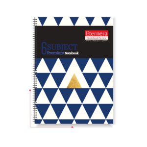 Eternera 6 Subjects Premium Notebook | Single Ruled | 300 Pages | 18 × 24 cm | Multi-Section Spiral Notebook for School, College & Office